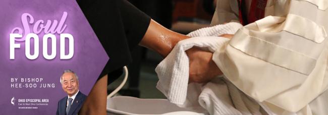 Bishop washing the feet of a lay servant
